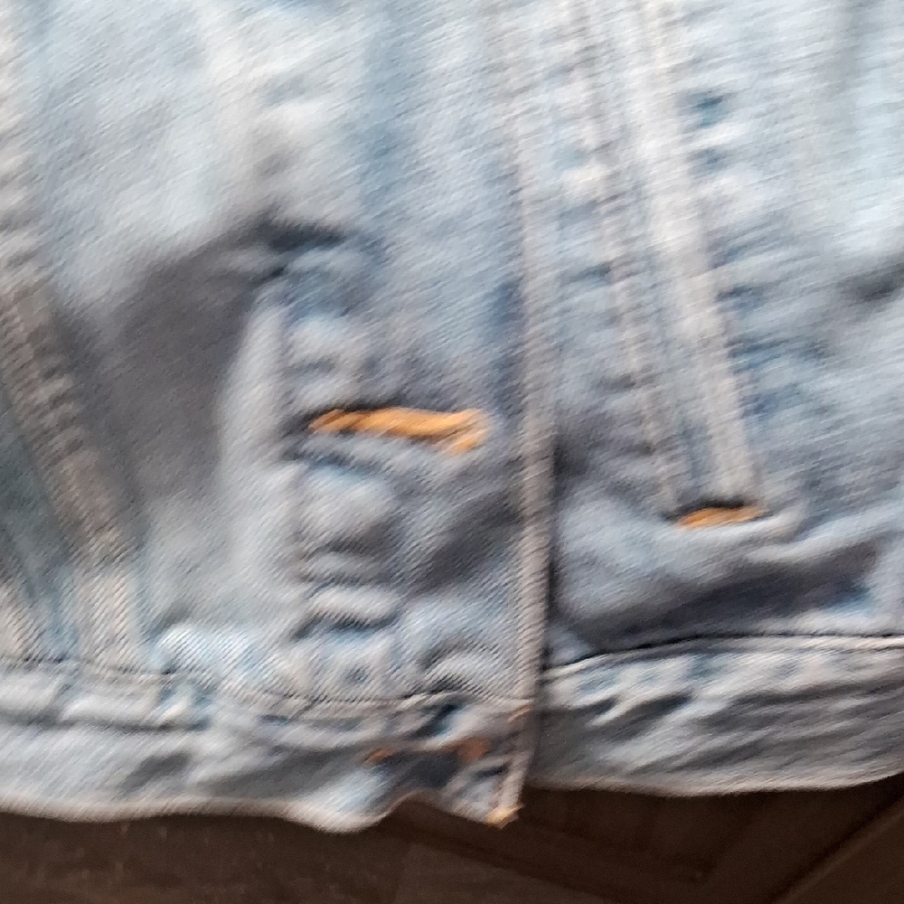 LEVI STRAUSS EX BOYFRIEND DENIM TRUCKER JACKET IN HEAETS OF FLOWERS - Picture 9 of 9